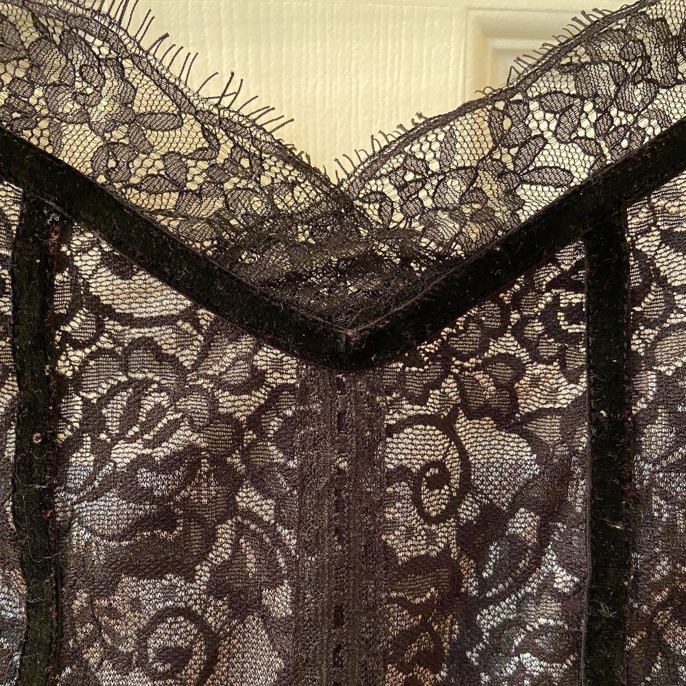 Laundry Black Velvet & Lace Camisole